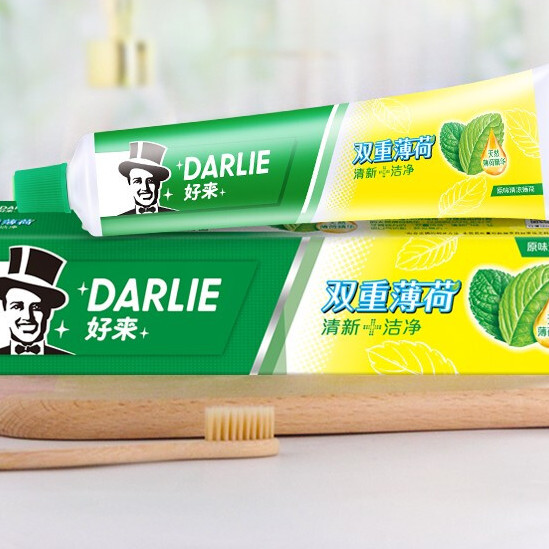 DARLIE 好来 原黑人)牙膏双重薄荷茶倍健超白套装黄牙清新口气牙渍 大容量套