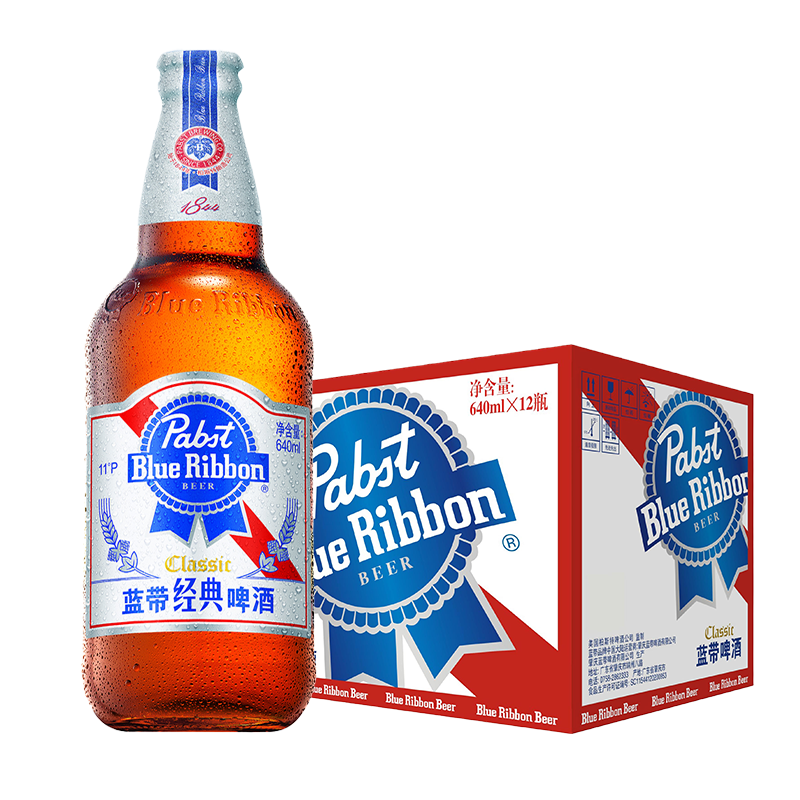 PLUS会员：Blue Ribbon 蓝带 经典 11° 啤酒 640ml*12瓶 整箱装 57.42元包邮