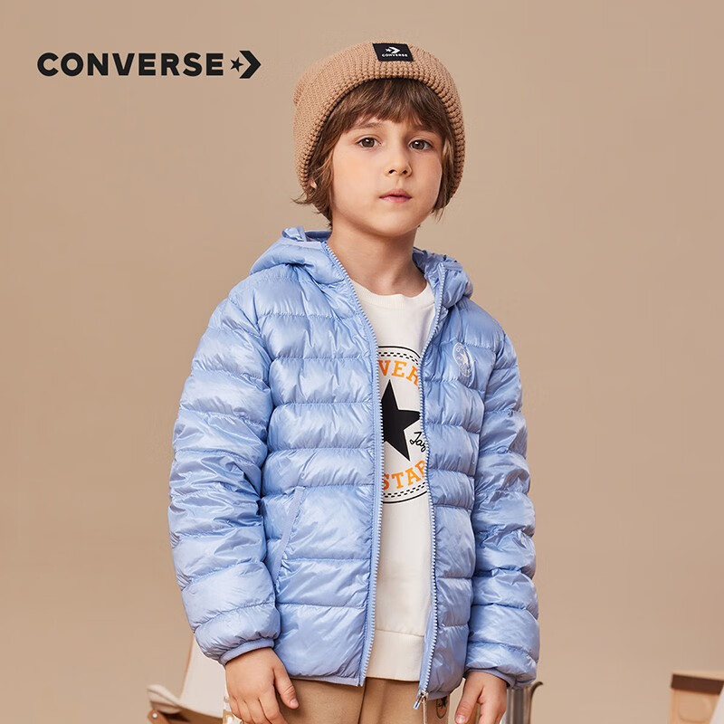 CONVERSE 匡威 男童连帽羽绒服 布雷蓝 74.23元（需用券）