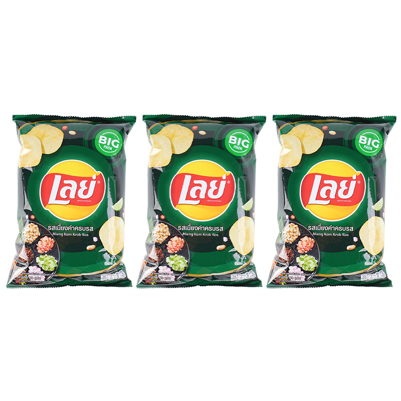 88VIP：Lay's 乐事 泰国进口乐事冬阴功味薯片69g*3办公室膨化休闲食品凑单小