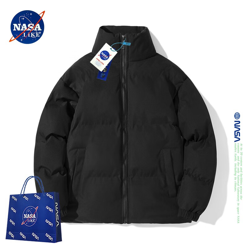 NASA LIKE 官方棉服男冬季纯色休闲男士棉衣加厚保暖羽休闲绒服外套面包服袄