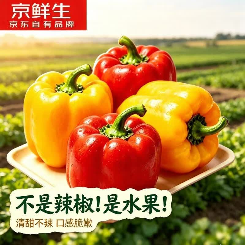 京鲜生 生吃甜椒 五彩椒 双色彩椒3斤 15.9元 - 线报酷