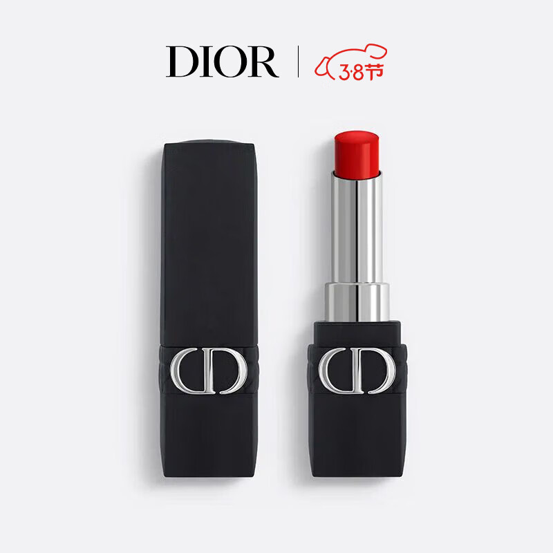 38节、PLUS会员：DIOR 迪奥 烈艳蓝金锁色唇膏口红 999哑光 3.2g 享礼袋38女神节