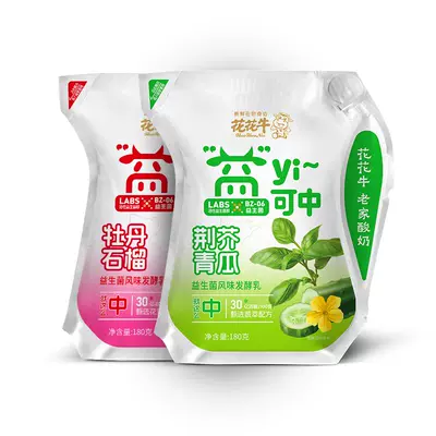 临期：花花牛 新品低温酸奶 荆芥青瓜/牡丹石榴益生菌奶180g*10袋 17.54元包邮