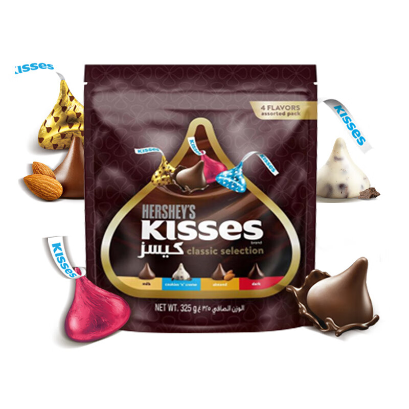 PLUS会员：好时 Kisses 多口味糖果巧克力 325g 29.1元包邮