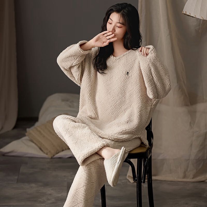 猫人 秋冬季加绒加厚法兰绒 女款家居服套装 89元（需用券）