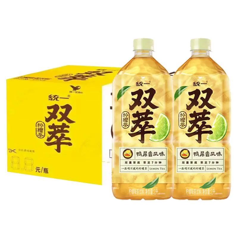 统一 双萃柠檬茶鸭屎香风味1L*8瓶整箱 ￥10.8