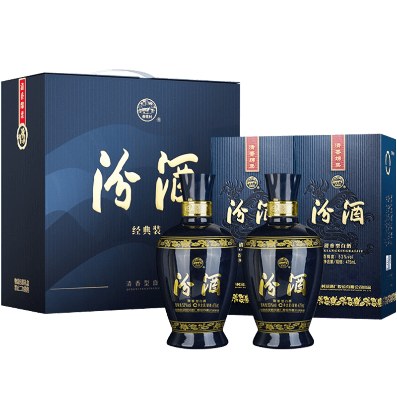 汾酒 蓝汾 53° 清香型白酒 475ml×2 203元