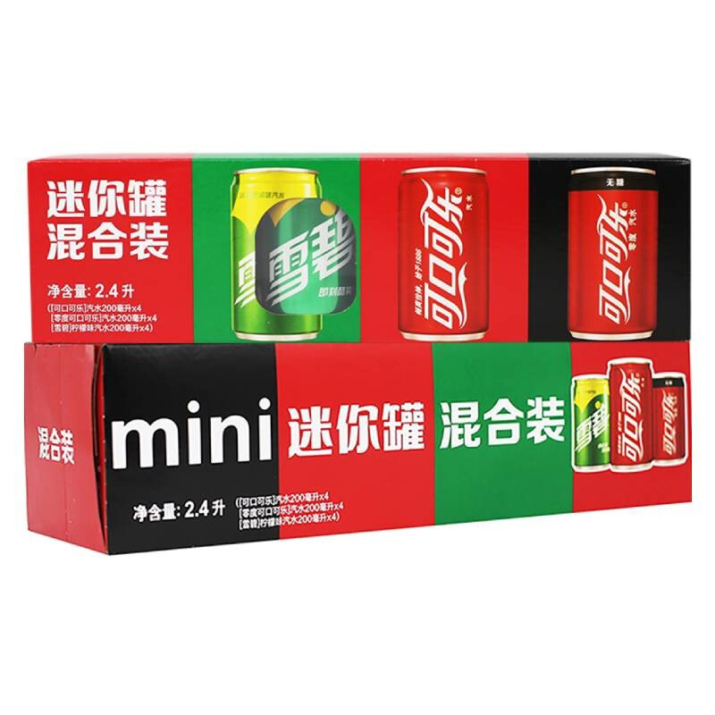 Coca-Cola 可口可乐 零度 Zero 碳酸饮料 可乐+雪碧 迷你罐 200ml*24罐 41.9元