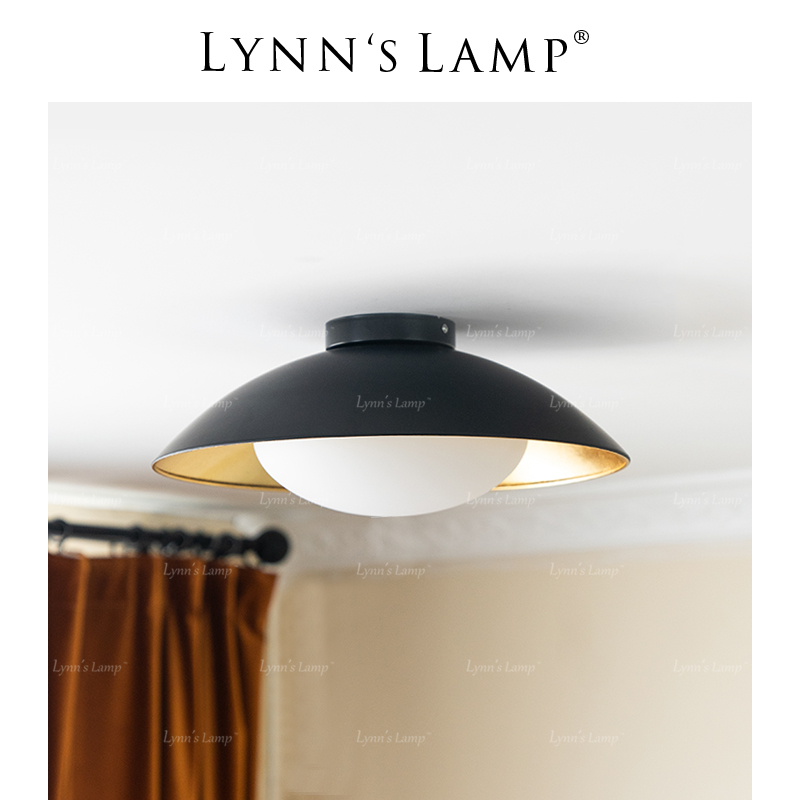立意 Lynn's立意 中古法式金箔吸顶灯 侘寂风书房卧室法式玻璃过道走廊 468元