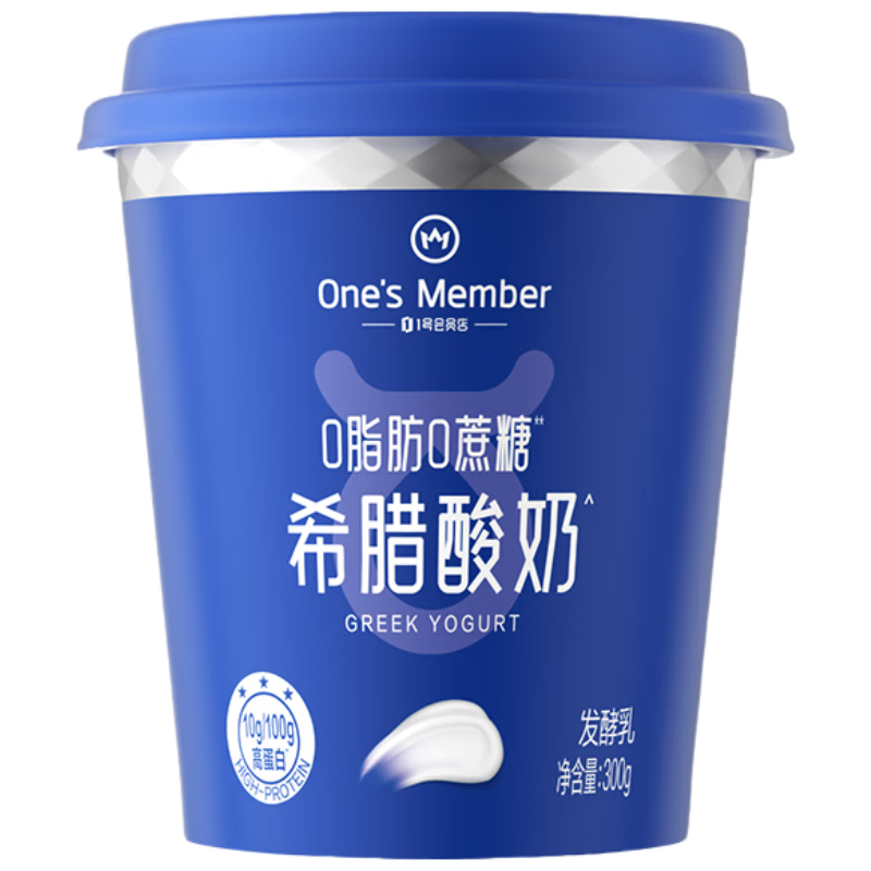 1号会员店 0脂肪 0蔗糖 希腊酸奶 300g/杯