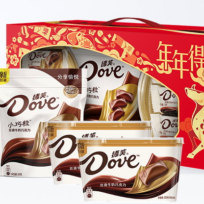 Dove 德芙 巧克力旗舰店喜糖散装单颗4.5g丝滑牛奶婚糖500g 约105颗 33.9元