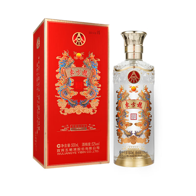 五粮液 WULIANGYE 东方龙 52%vol 浓香型白酒 500mL 单瓶装 139元