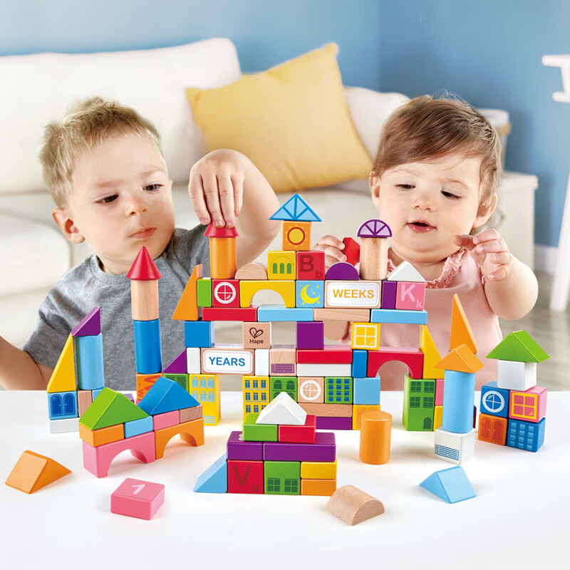 Hape 木质100粒成长启蒙积木 99元（需用券）
