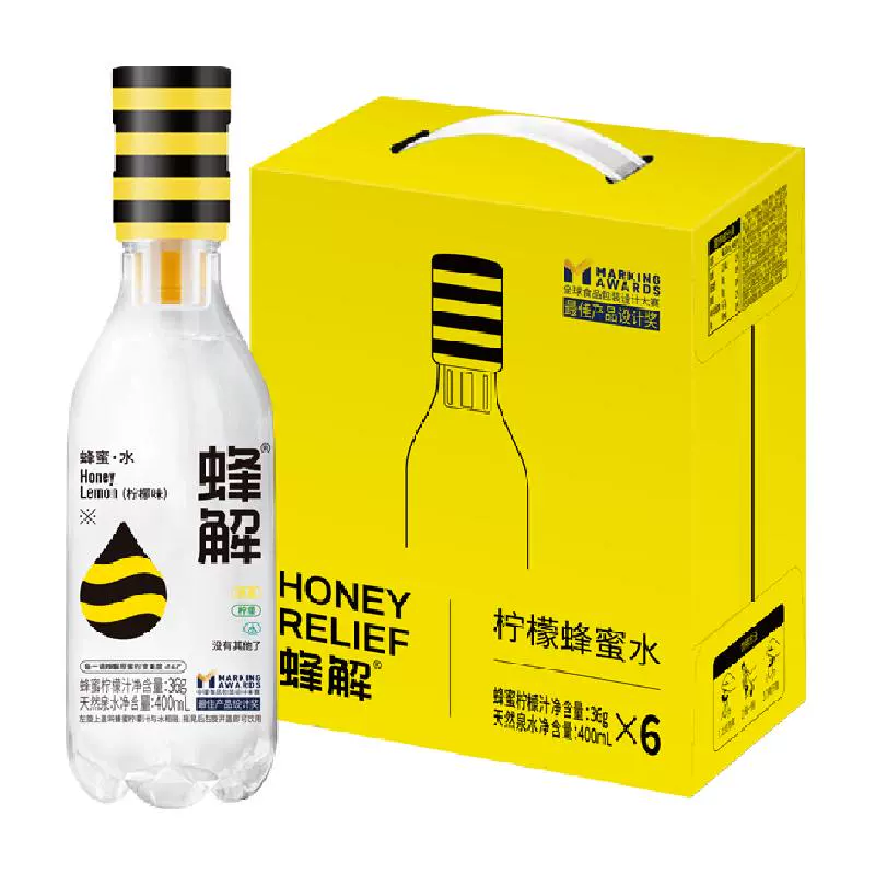 HONEY RELIEF 蜂解 蜂蜜水分离式柠檬蜂蜜水健康便捷式436g*6瓶 ￥26.49