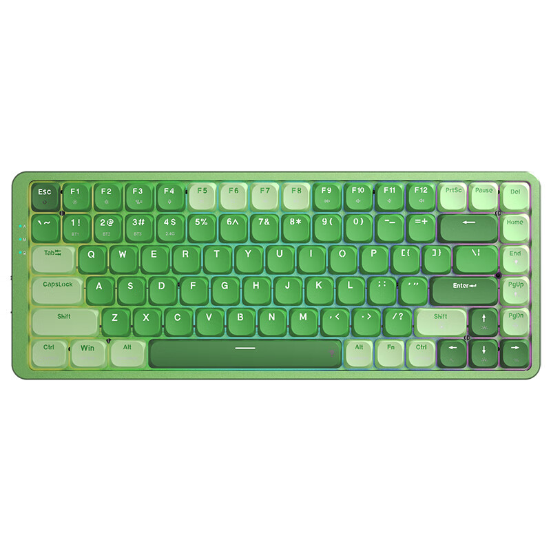 REDRAGON 红龙 TL84-B 矮轴机械键盘 84键电竞游戏键盘热插拔PBT办公键盘 深绿-红