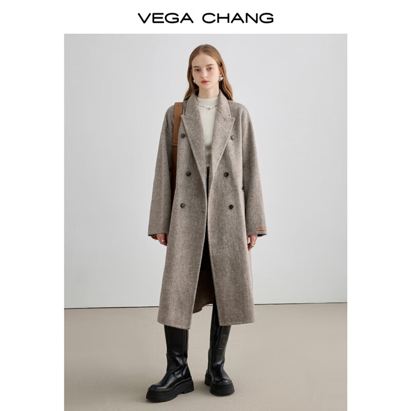 20点开始：VEGA CHANG 高端羊毛+桑蚕丝 羊毛双面呢大衣女 499元 包邮