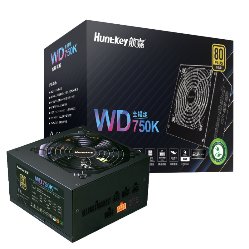 航嘉 WD750K 金牌全模组电脑电源 750W 397.01元（拍下立减）