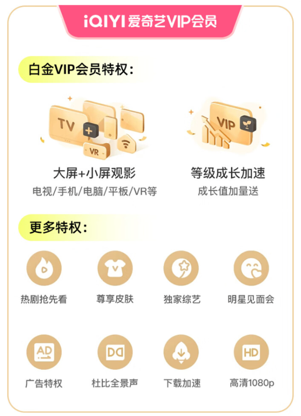 iQIYI 愛(ài)奇藝 白金會(huì)員年卡+京東PLUS年卡