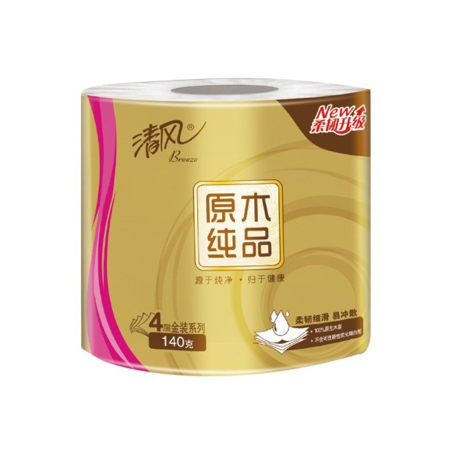 清风 金装原木纯品卷纸 加厚 家用 实惠装 30卷 36.9元