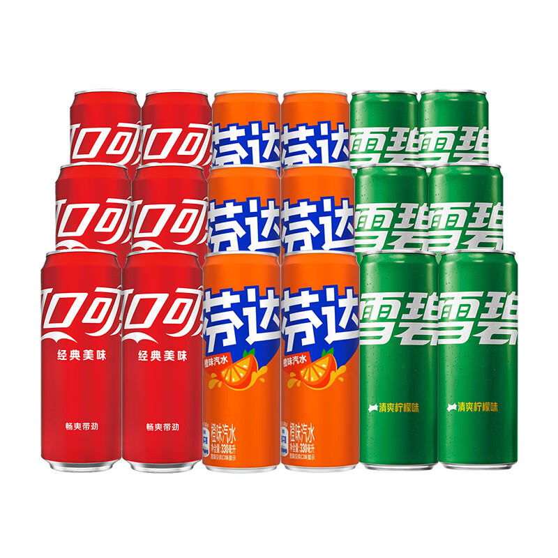 Coca-Cola 可口可乐 混合装330ml*18罐 28.9元（需用券）