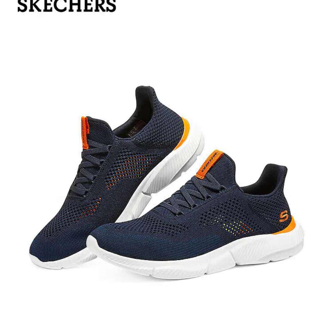 PLUS会员: 斯凯奇（Skechers）男鞋2024年夏季网面透气休闲鞋轻质缓震运动鞋一