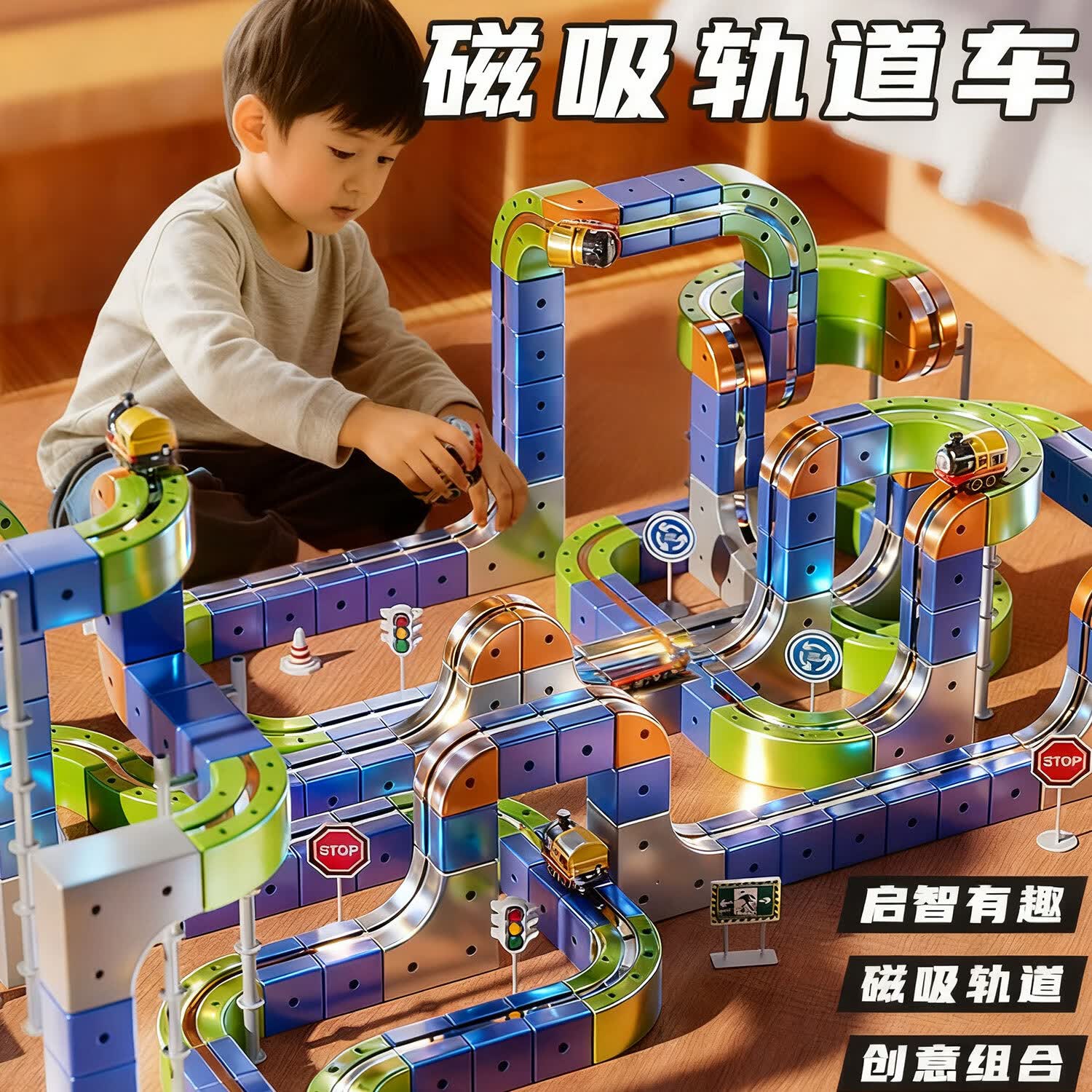 索迪 反重力磁力磁吸积木轨道 146pcs 158.81元 - 线报酷