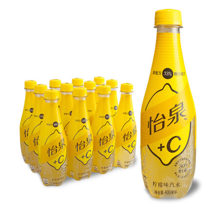 Schweppes 怡泉 Coca-Cola 可口可乐 怡泉+C柠檬味汽水 400ml*12瓶 21.9元