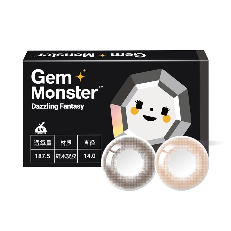 琦洛丽 Gem Monster 硅水凝胶美瞳月抛2片 ￥28