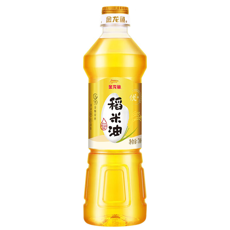 金龙鱼 稻米油700ml 优+小瓶食用油家用炒菜煮饭健康营养 8.9元