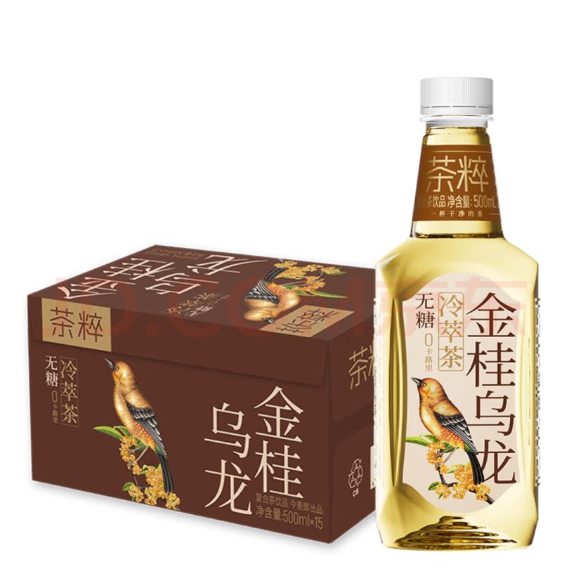 今麦郎 茶粹 无糖冷萃茶 金桂乌龙茶500ml*15 整箱 26.38元