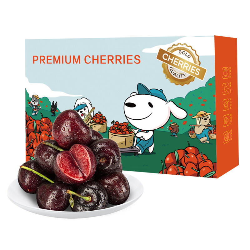 京鲜生智利进口车厘子稀缺巨无霸5J级 5斤礼盒装 果径约34mm+新鲜水果 159.1元