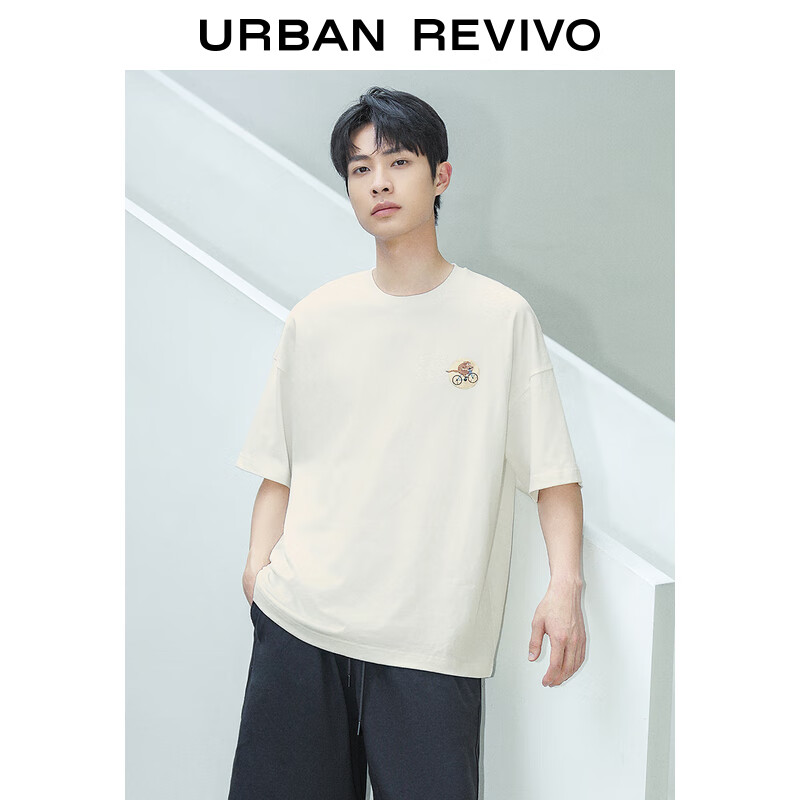 URBAN REVIVO UR2024夏季新款男装趣味休闲萌宠刺绣棉质短袖T恤UMV440073 ￥59.5