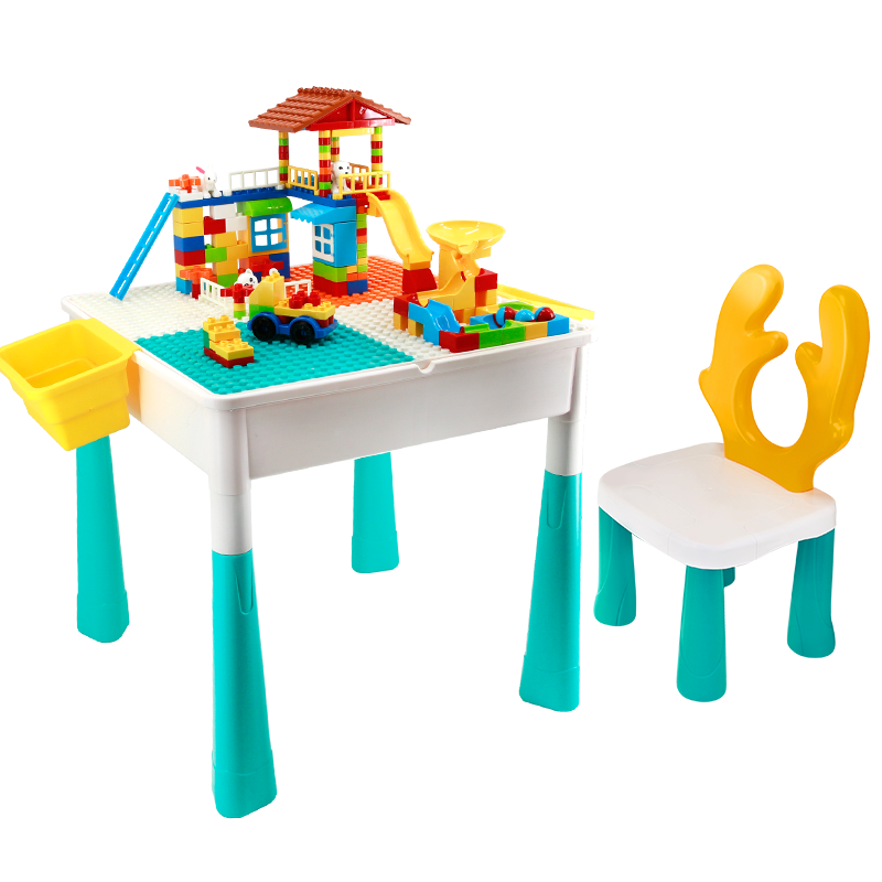 PLUS会员：奥迪双钻（Aulder）儿童积木桌 一桌一椅+208颗粒积木 89.55元包邮