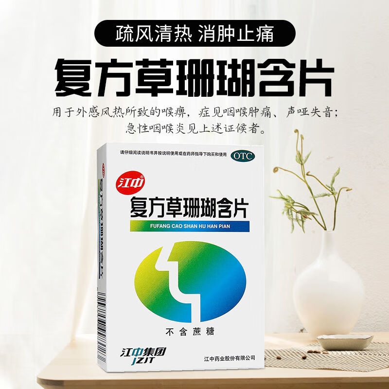 江中 复方草珊瑚含片48片清利咽喉消肿止痛外感风热声哑失音吃什么药中成