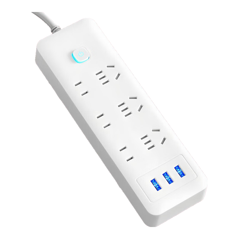 21孔智能排插 6插位+3USB 2.8米 7.99元（返3元超市卡）