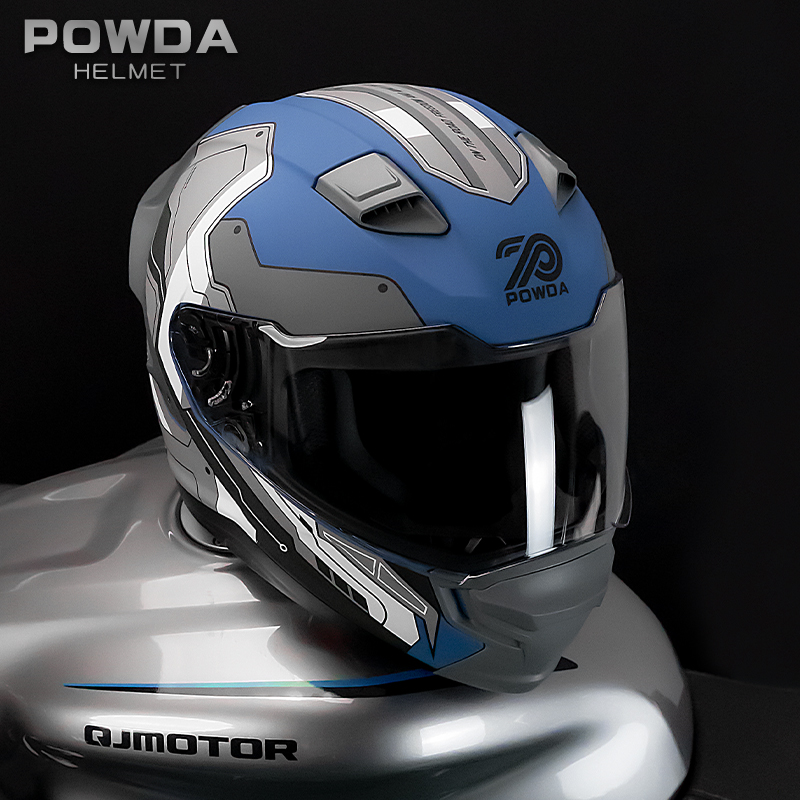 POWDA 摩托车全盔覆盖式 机甲蓝 118元（需用券）