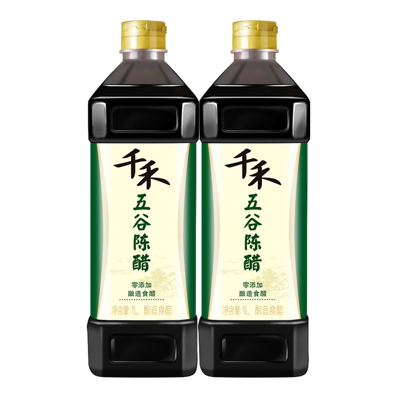 千禾 五谷陈醋 1L*2瓶 零添加陈醋 17.8元（需用券）