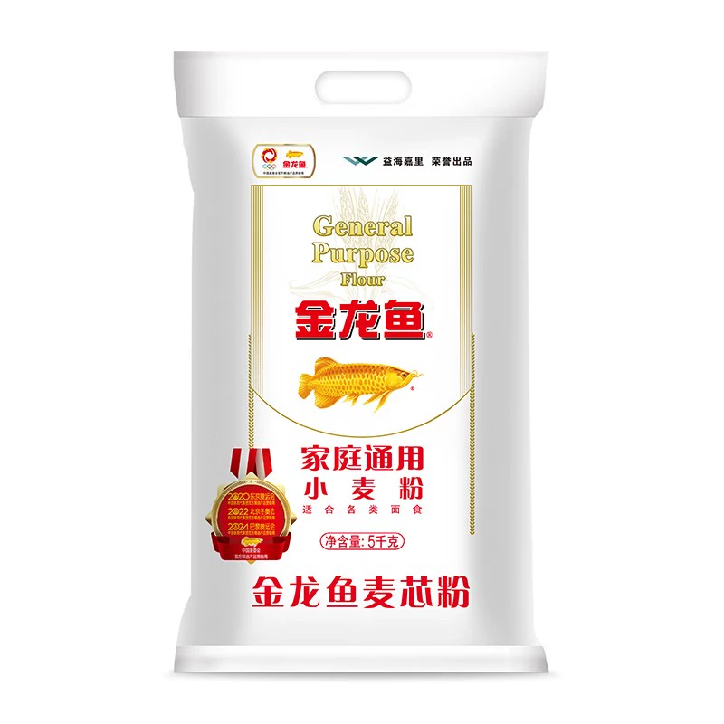 金龙鱼 24年7月产 金龙鱼家庭通用小麦粉5KG 家用饺子面粉包子馒头10斤装 ￥2