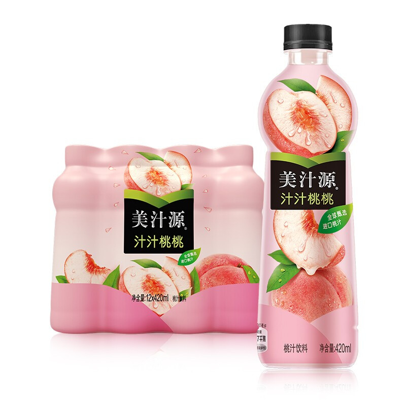 美汁源 Coca-Cola 可口可乐 美汁源 Minute Maid 汁汁桃桃果汁饮料 420/450ml*12瓶 27.9