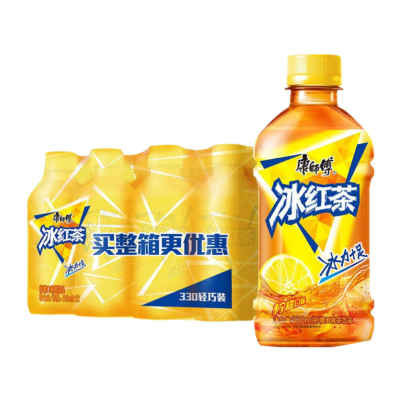 康师傅 冰红茶 茶饮料 330ml×6瓶 1元/瓶， 6元