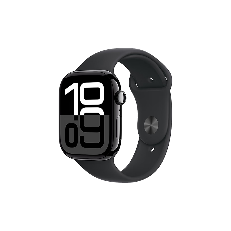 PLUS会员:Apple/苹果 Watch Series 10 智能手表 GPS款 铝金属 亮黑色 46mm S/M 2195.56元