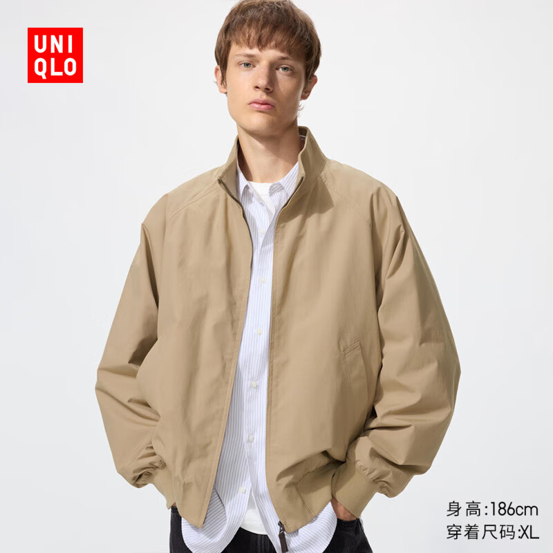 优衣库 男装女装哈灵顿茄克/外套夹克484610 32 深米色 XS 367元（需用券）
