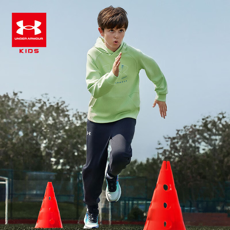 plus会员：UNDER ARMOUR 安德玛 男童秋季综训系列运动版型连帽卫衣243103136 60.26