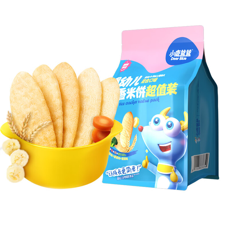 小鹿蓝蓝 婴幼儿香香米饼 3口味混合 超值装120g(60片) 14.6元（双重优惠，返3