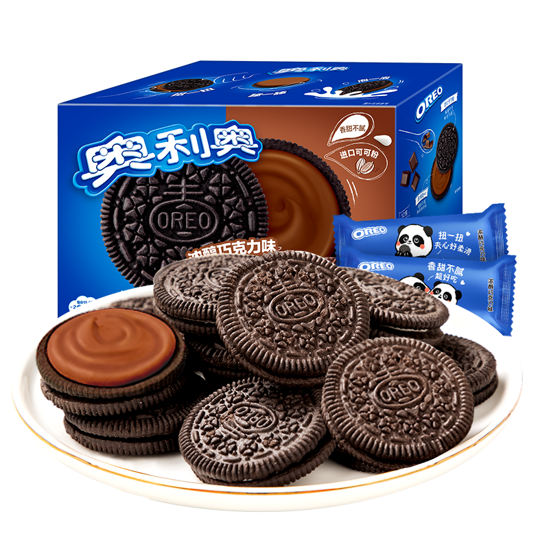 88VIP：OREO 奥利奥 夹心饼干浓醇巧克力味休闲食品网红零食小包装12包582g 21.6