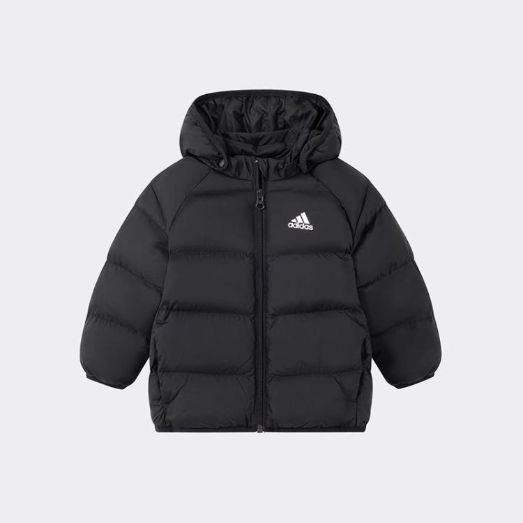 限尺码：adidas 阿迪达斯 儿童连帽轻盈拜年棉服 133元