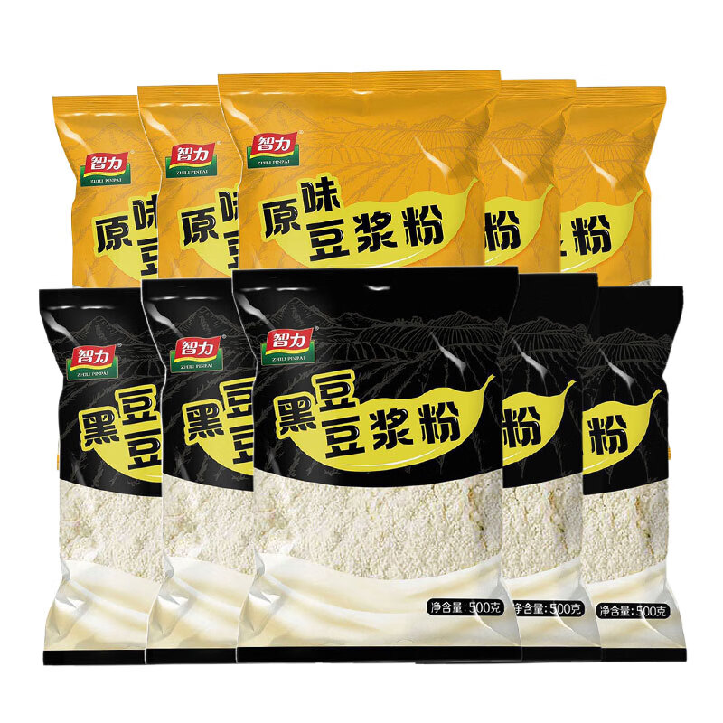 ZHILI 智力 豆浆组合500g*10黑豆原味混合豆浆非转基因大豆豆奶营养早餐代餐 1