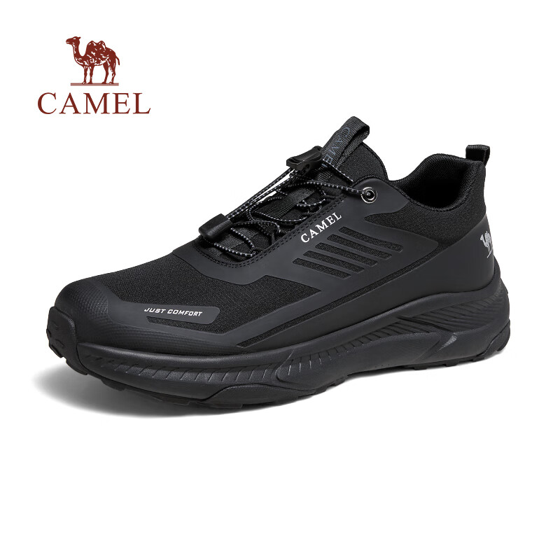 CAMEL 骆驼 新款运动鞋免系软弹轻便休闲男鞋 G14S566150 黑色（低帮四季） 44 27
