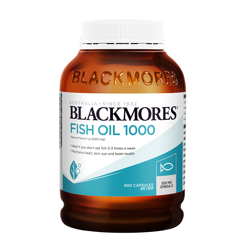 plus会员：澳佳宝Blackmores深海鱼油软胶囊1000mgOmega3含DHA+EPA rTG型 400粒/瓶 129元